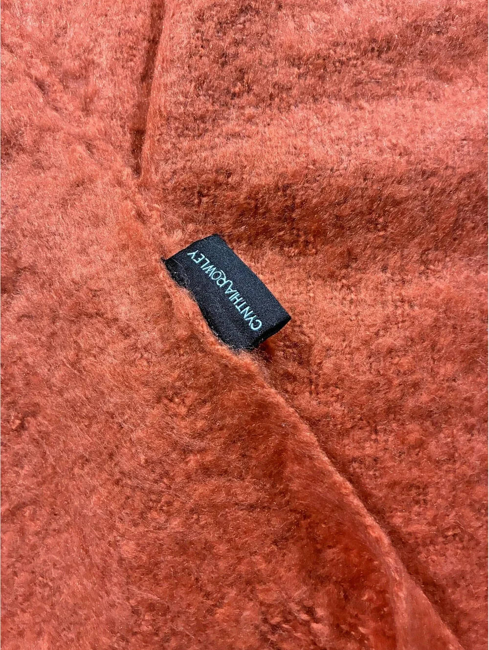 Cynthia Rowley Faux Mohair Fringed Throw Blanket (Coral)